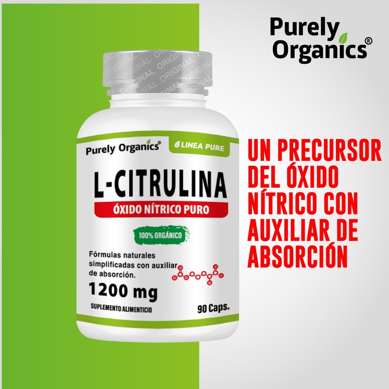 Precursor de óxido nítrico puro, vasodilatador natural. L Citrulina 1200