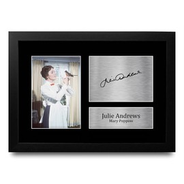 HWC Trading FR A4 Julie Andrews Mary Poppins Gifts Printed Signed Autograph Picture for Movie Memorabilia Fans - A4 Framed