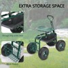 PLKO Garden Cart on Wheels,Rolling Garden Cart with Seat,Heavy Duty