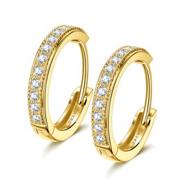 NINAMISS Silver Earrings for Women / Men, Hoop Earrings, Gifts for Women, Inner Diameter 10 mm / 12 mm, Huggie Earrings, Valentine's Day Gift for Girls with Jewellery Box, Sterling Silver