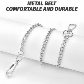 Key Chain Stainless Steel 53 cm Key Chain with Carabiner Trouser Chain Long Purse Chain Key Chain Silver Link Chain Extension for Men Women