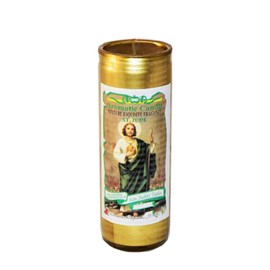 VELADORA SAN JUDAS TADEO ORO | CASOS DIFÍCILES, SOLUCIONES INMEDIATAS, VELA AROMÁTICA DE INTENCIÓN, ORIGINALES JAC