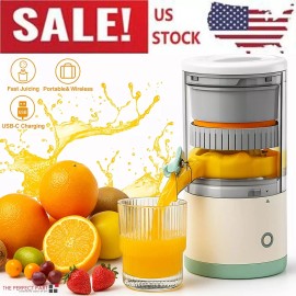 Electric Citrus Juicer Rechargeable Hands-Free Masticating Orange Lemon Squeezer