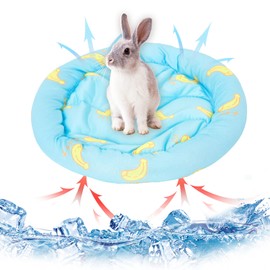 Small Animals Cooling Mat Bed Rabbit Hamster Cooling Pad Summer Ice Silk Sleeping Bed for Small Pets Puppy Guinea Pig Hamster Rabbit Hamster Cat (Blue)