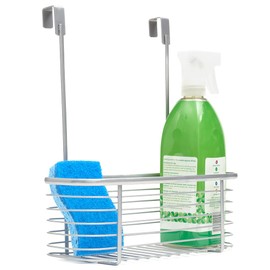 Silver Over-The-Cabinet Storage Basket by Home Basics | Stylish and Functional Solution for Effortless Kitchen Organization and Space Maximization