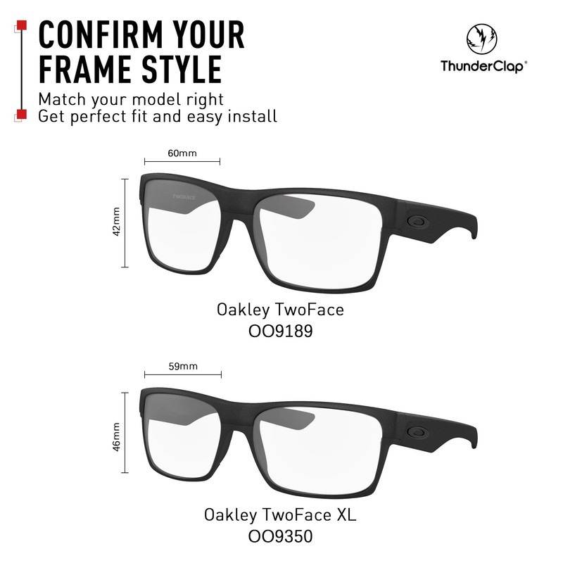 ThunderClap Polycarbonate Replacement Lenses for Oakley TwoFace Sunglasses OO9189, Transparent
