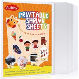 Auihiay Auihiay 12 Pieces Printable Shrinky Plastic Sheets, Shrink Films Papers for Kids Easter Ornament and Mothers Day Gifts, 6 White and 6 Semitransparent, 8.3 x 11.6 inch / 21 x 29.5 cm