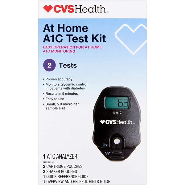 CVS A1C At Home Test Kit, Home Use Monitoring of Glycemic Control, Easy Operation for at home A1C Monitoring