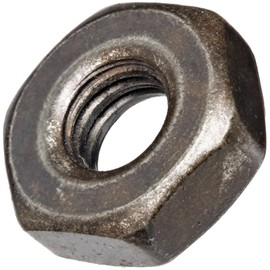 18-8 Stainless Steel Machine Screw Hex Nut, Black Oxide Finish, ASME B18.6.3, #10-32 Thread Size, 1/8" Width Across Flats, 3/8" Thick (Pack of 100)