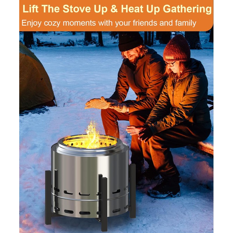Garbuildman 15-27 Inch Universal Firepit Stand for Solo Stove Bonfire