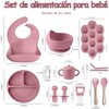 12PCS Vajillas Platos para Niño Silicona,Set Alimentacion Complementaria Niños,Set Alimentacion