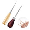 Set of 2 protractors with wooden handle, awl for leather