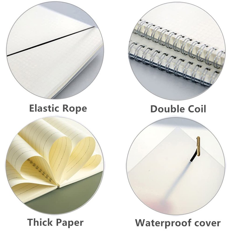 Shulaner A6 Small Spiral Notebook Lined, 80 Sheet Lined Paper