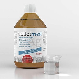 Colloimed Colloimed Kolloidales Silber 25ppm hoch konzentriert Reinheitsstufe 99,99% in brauner Apotheker-Glasflasche 500ml (Silber-25ppm, 500ml)