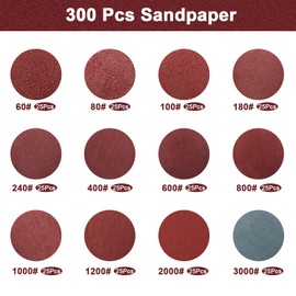 Windspeed 300+8 Pcs Sanding Discs Pad Kit, 2 Inch Die Grinder Sanding Disc Sander Attachment for Drill Sanding Attachment Rotary Sander Pads Include 60-3000 Grit
