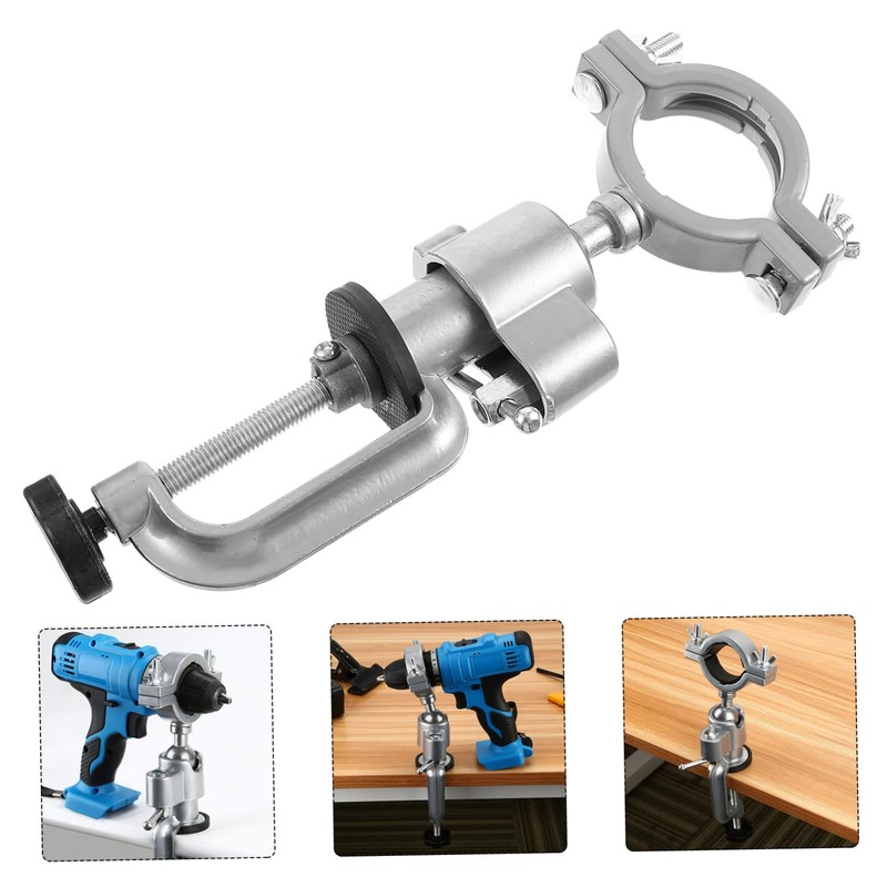 SHINEOFI 1Pc Electric Drill Bracket Holder Rotating Vise Stand for