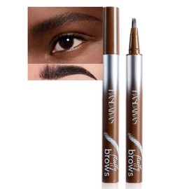 Magic Wild Brow Pencil - Brow-Fection Angled Brush Eyebrow Pen with Angled Fork Bristles for Fluffy, Natural Brows | Quick-Drying, Microblade Brow Effect | Long-Lasting Matte FinishTaupe (Ebony black)