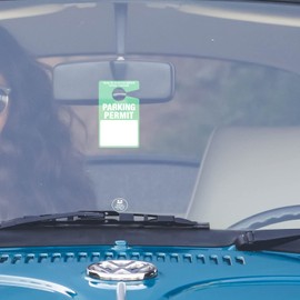 50 Pack Parking Permit Hang Tag -Poly Plastic Parking Placards -Temporary Parking Passes, Blank PVC Parking Passes for Car Rear View Mirror 3x5" (Green)