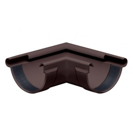 INEFA Gutter Angle 90 Degree Semicircular Outer Angle PVC NW125 / 125 mm Dark Brown Bead Outer, Connector Piece Gutter Accessories, Made in Germany