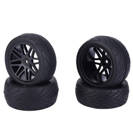 Leapiture 4Pcs 85mm RC Car Wheels 1/10 Universal Crawler Vehicle Tyres Tires Set Remote Control Car Accessories(black)