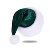 Subyan Santa Hats, Unisex Green Velvet Christmas Hat for Adults,