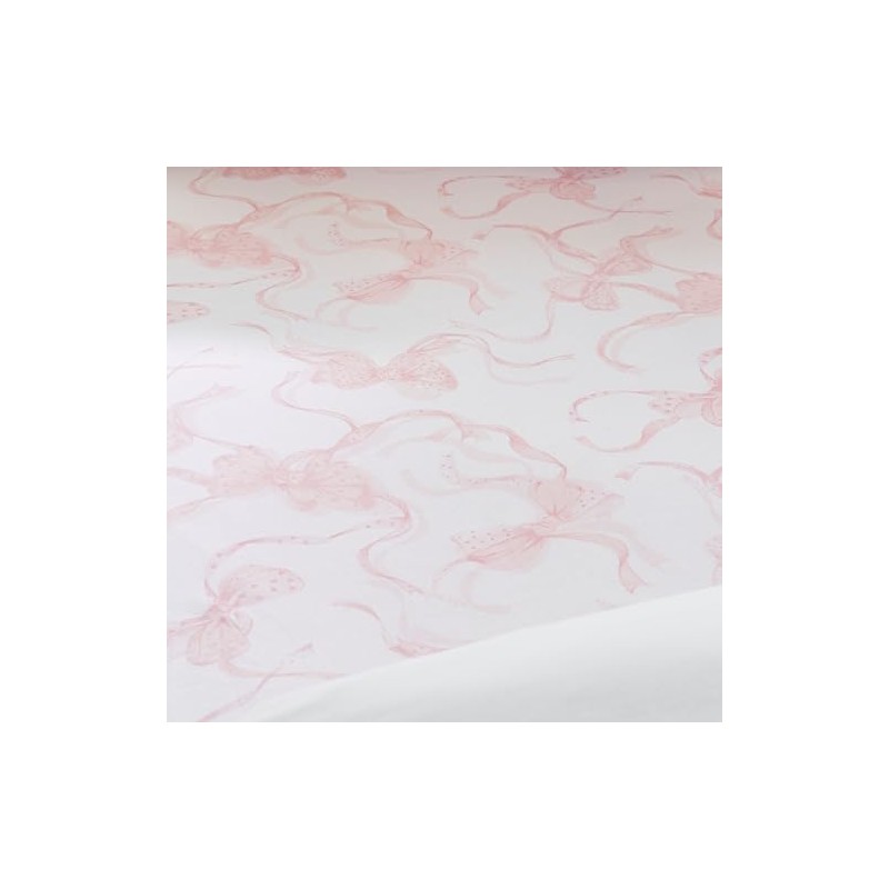 Catherine Lansfield Bow King Fitted Sheet White/Pink