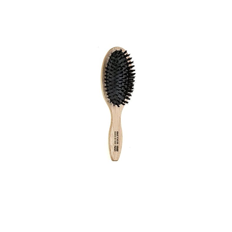 HAIR BRUSH cushion bristles mixed oak wood body 1 pz