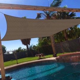 Windscreen4less Outdoor Sun Shade Sail Rectangle Canopy Cover for Patio Garden Deck Yard (Brown)