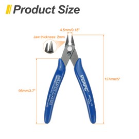 HARFINGTON 5" Flush Cut Pliers Small Precision Wire Cutter Side Cutter Diagonal Cutting Pliers for Jewelry Model Electronic 3D Print, Blue/White