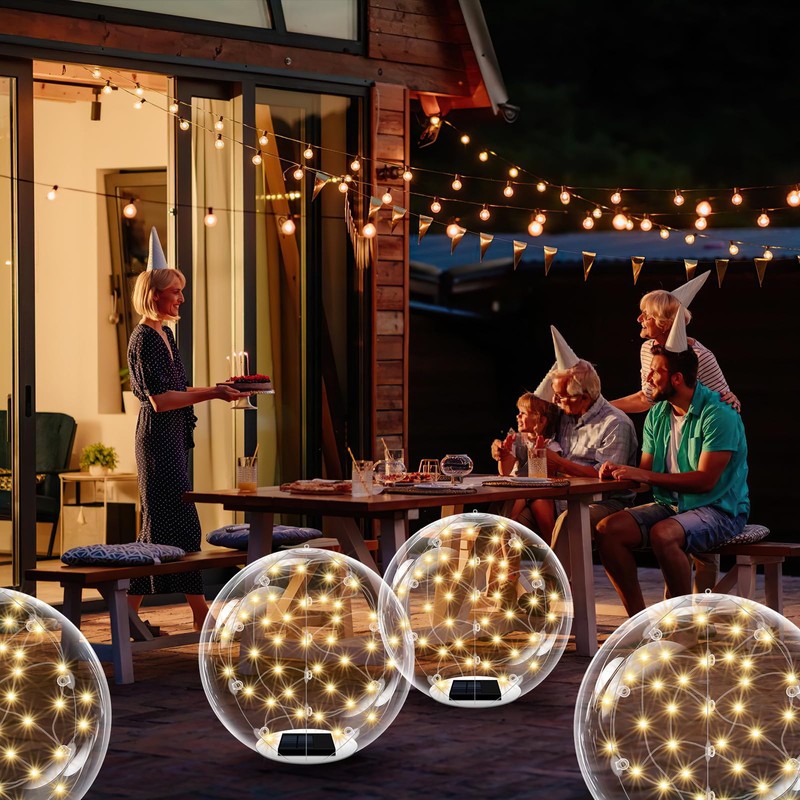 Ribgwo Floating Pool Lights Solar Powered-14in Warm White Solar Powered
