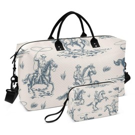 CEBUGI Man Cowboy Quilted Duffle Bag for Women Large Carry On Travel Weekend Bag Hospital Bags for Labor and Delivery