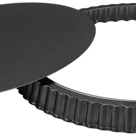 Quiche Pan,Tart Pan,28cm Flan Tins with Loose Base,Fluted Tart Tin,Flan Tin Removable Loose Bottom,Mini Tart Tins for Baking,Pie Dish,Non Stick Tart Mould,Fluted Round Deep Flan Dish,Quiche Dish