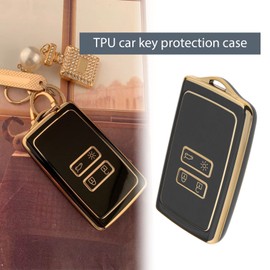 eMagTech Car Key Cover Replacement Compatible with Renault Clio/Espace 5 / Master Bus/Talisman/Megane (IV/4) TPU Key Fob Cover Black