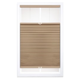 DEZ FURNISHINGS Cordless 1.5" Blackout Top Down Bottom Up Cellular Shade, 27" W x 72" H, Latte