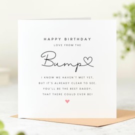 Beau Willows Happy Birthday From The Bump To The Daddy To Be - Pregnant Mum Mother Her From Bump Daughter Son Baby Newborn Love Heart Greetings Card For New Dad