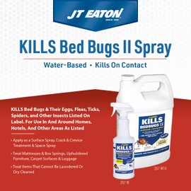 Kills Bedbugs II Spray, Water Base, Gallon with Sprayer – Professional-Grade Bed Bug Treatment – Water-Based Formula Safe for Mattresses, Furniture & Upholstery – Fast-Acting, Easy Application