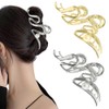 2 PCS Large Hair Clips Non-slip Claw Clips Metal Pearl
