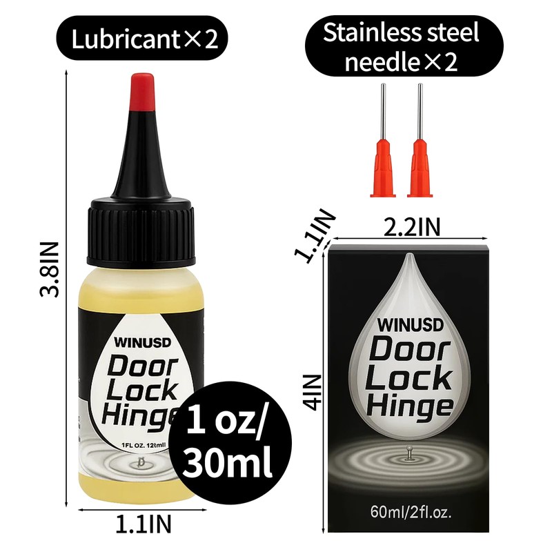 Door Hinge Lubricant Needle Oiler | 2 oz Lock Lube