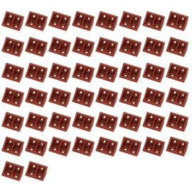 50PCS Plastic Corner Braces,Right Angle Board Holder,Shelf Support Corner Brace,for Furniture Drawers Reinforce,Reddish Brown