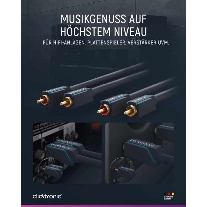Clicktronic Casual stereo audio cable (2x RCA jack / 2x