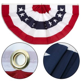 1.5x3 Ft American flags Bunting Flag - Half Fan Banner Pleated Patriotic Polyester USA Flag for 4th of July Decorations 8-pack