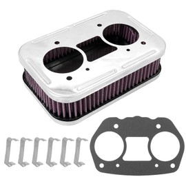 Kipa Air Filter assembly for Carburetor IDF 40mm 44mm 48mm Washable Air Filter Cleaner 1-3/4 Tall 8805 Compatible with VW buggy Trike Bug Air Cooled Stainless metal plate