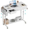 Rolling Standing Desk Adjustable Height with Drawers, 40 Inch Mobile