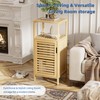 HITNET Bathroom Cabinet Freestanding, Small Bamboo Floor Cabinet, 4 Tier