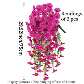 Artificial Morning Glory Vine, 2 Counts/set Fake Flower Vine, Decorative Flowers for Home Party Wedding Outdoor Yard Wall Hanging, Ornaments, Mother's Day Gifts:_Fuchsia_2 Counts/set