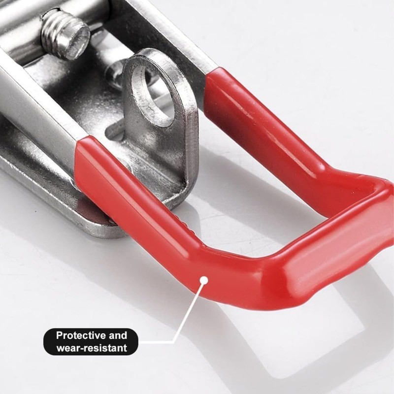 2PCS Stainless Steel Toggle Clamps - 122mm Lockable Latch, Adjustable