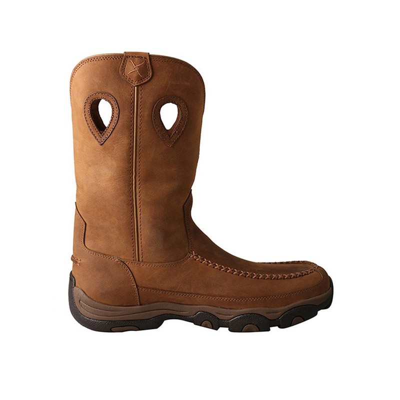 Twisted X Men's 11" Pull-On Hiker Boot, Distressed Saddle/Saddle, 11(M)