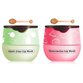 Lip Balm Sleeping Lip Mask, Long-Lasting Nourishing & Moisturizing Lip Night Care Lip Anti-chapped Lip Cream Lip Skin Care (Apple & Watermelon)