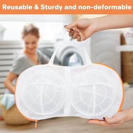 Pack of 2 Bra Laundry Net Large Wash Bag with Anti-Deformation Support Frame Bra Net Bra Wash Bag for Washing Machine