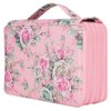Pencil Case Rose Printed Multi Layer Zipper 252 Slots Portable